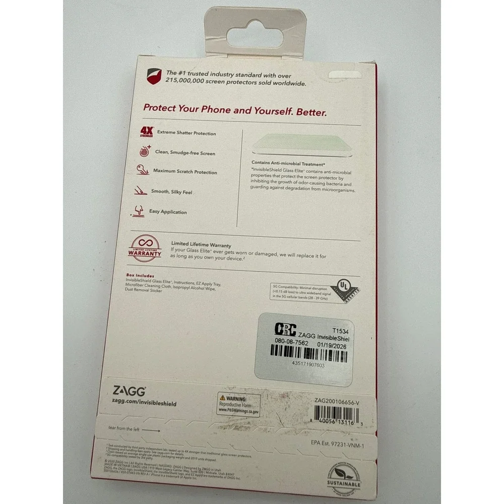 InvisibleShield Glass Elite+ iPhone 12 Pro Max Clear New Screen Protector 5G